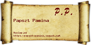 Papszt Pamina névjegykártya